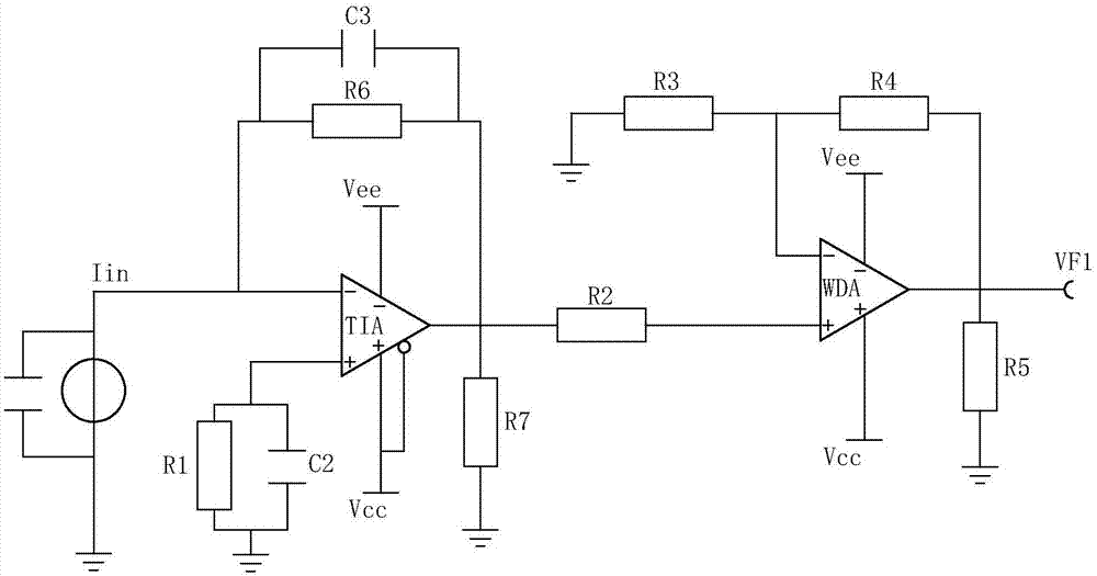 某微弱信號前置放大器電路示意圖.png 某微弱信號前置放大器電路示意圖.png