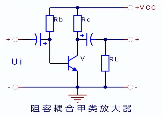 阻容耦合甲類放大器電路圖 阻容耦合甲類放大器電路圖